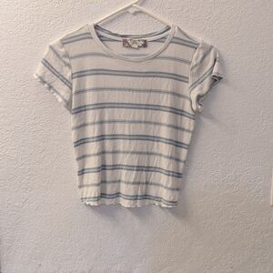 Striped Blue and White Women's Top